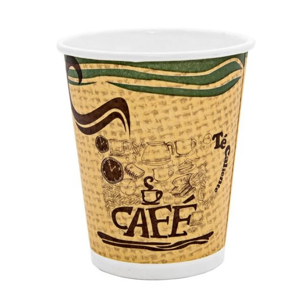 VASO 8 OZ CARTON (BEB CALIENTE) - CON DISEÑO