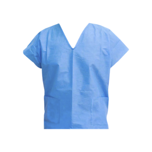CHAQUETA DE ENFERMERO BLANCO/CELESTE SMS 50/40 GR X M2 TALLAS S, M , L , XL